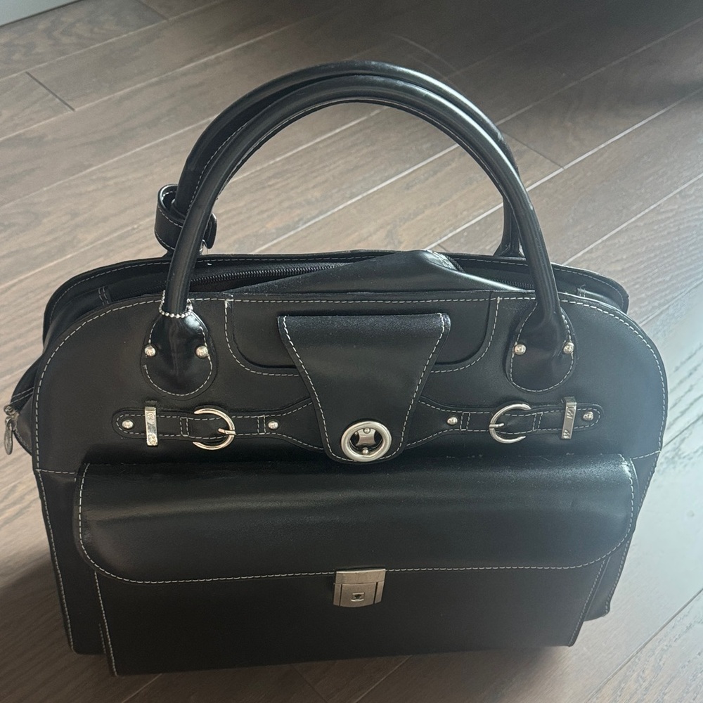 Black Leather Laptop Bag